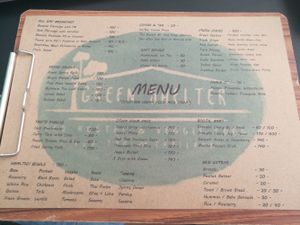 The menu August 2018 at Green Shelter in Koh Tao