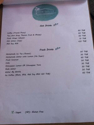 New Menu / December 2018 at Green Shelter in Koh Tao