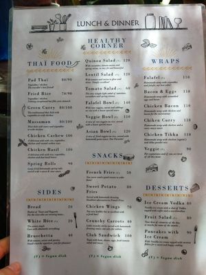 Menu  on June 2019 at Green Shelter in Koh Tao