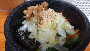 Spicy Bibimbap (not Korean style) 100 NTD, tasty but small so I added extra rice at Da Jia Vegetarian - Zhongzheng District in Taipei