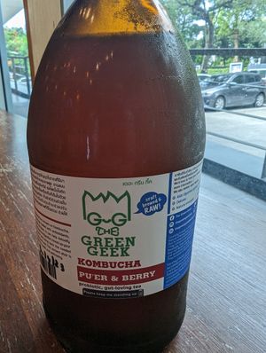 Bulk kombucha at The Green Geek Shop in Bangkok