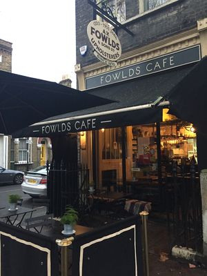 Front of Cafe at Fowlds Cafe in South East London