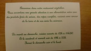 Visit card at Vegetalicia in Namur