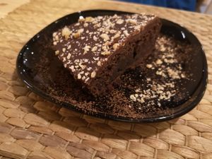 Gateau au chocolat at Vegetalicia in Namur