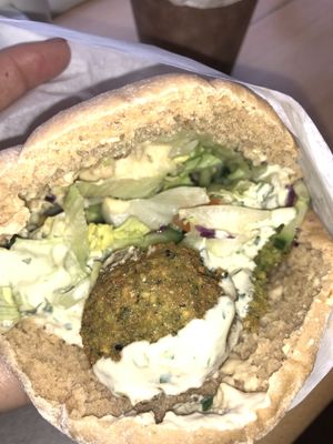 Inside my pita  at Falafel Mama in Stroud