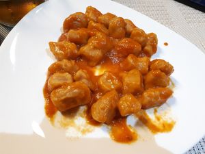 Gnocchi with arrabbiata sauce at Casa Veggy in Nerja