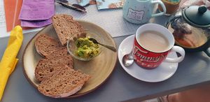 Avocado toast on rye at Casa Veggy in Nerja