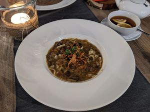 mushroom soup at Pod Niebieniem in Poznan