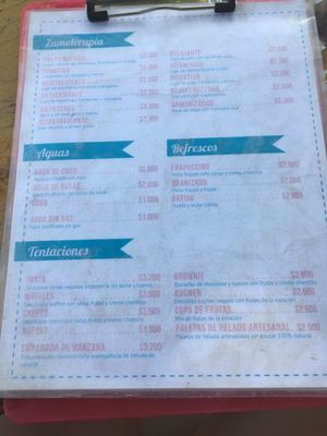 Menú  at Amma in Santiago