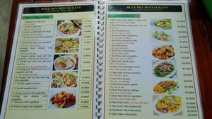 menu 1/4 at Blue Sky in Ha Giang