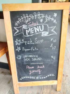 Daily menu at Baker Creek Heirloom Seed in Mansfield