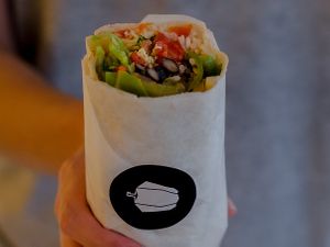 Vegan burrito with fajita veggies at Chupenga - Gendarmenmarkt in Berlin