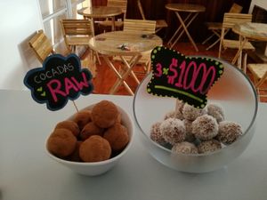 cocadas crudiveganas  at Rincon Flamenco Cafe in La Serena