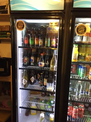 Regional vegan beer selection  at Rincon Flamenco Cafe in La Serena