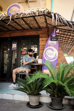 Plants😄you can sit inside ( aircon ) or outside  at MAKAI - Asoke in Bangkok
