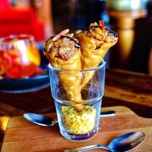 Samosa cones at Chakra Restaurant in Perth