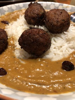 Signature vegan kofta curry   at Chakra Restaurant in Perth