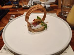 Spring Transcendence Course Menu 2025 Course 1 Cold Appetiser - Dahi Bhalla Papri Chat at Chakra Restaurant in Perth