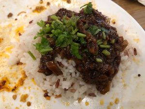 Rice with Taiwanese style minced meat  at Simple me 素來素往 in Kowloon