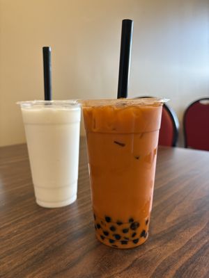 Thai Tea & Piña Colada smoothie  at Vegan Bowl in West Jordan