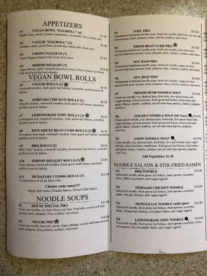 Take out menu at Vegan Bowl in West Jordan