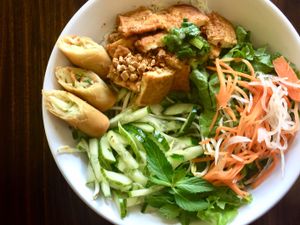Lemongrass Tofu Noodle Salad at Vegan Bowl in West Jordan
