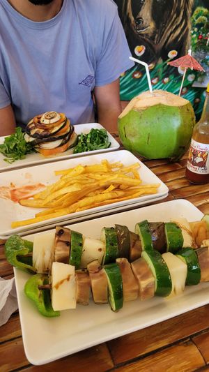 vegetable skewers, Sweet potato fries, Coconut at California Cafe  in Havana
