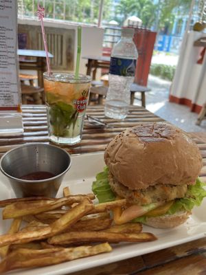 Cali-Cuba Veggie Burger  at California Cafe  in Havana