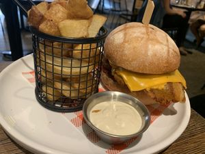 Vegan chicken burger. Pretty decent   at Sycamore Meadows in Reservoir