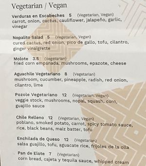 Vegetarian & Vegan Food Menu Options at Cocina Distrito in Downey