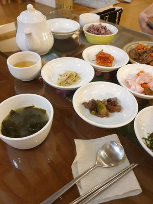 so many side dishes at Oh Se Gae Hyang - 오세계향 in Seoul