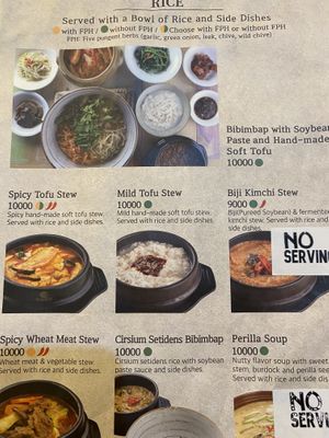 Menu  at Oh Se Gae Hyang - 오세계향 in Seoul