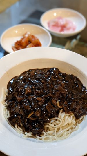 Black Bean Noodles
비건자장면 at Oh Se Gae Hyang - 오세계향 in Seoul