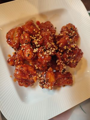 Hot and spicy chicken  #Veganuary at Oh Se Gae Hyang - 오세계향 in Seoul