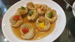 Veggie dumplings at Oh Se Gae Hyang - 오세계향 in Seoul