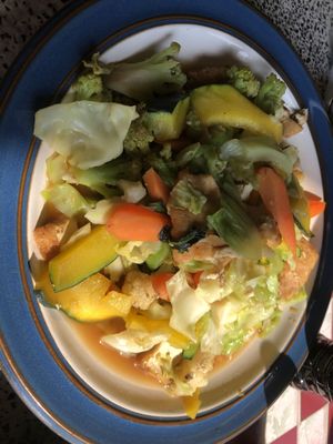 Mix vegetables  at JiJi Restaurant in Mae Hong Son