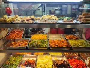 Mixed veggies rice at Wan Fu Shi Jie 萬佛世界 in Central Singapore