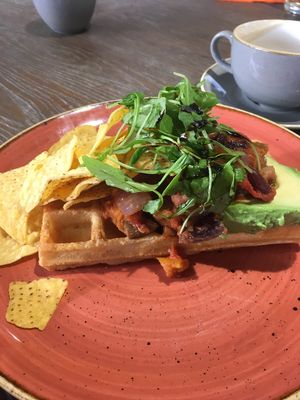 Vegan chilli waffle  at Cod & Waffle in Leighton Buzzard