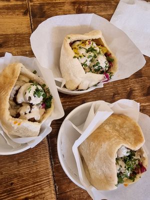 Falafel in pita sandwiches at Falafel Bar in Budapest