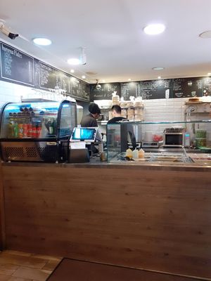 Inside at Falafel Bar in Budapest