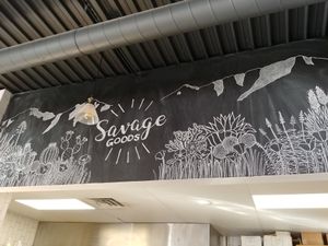 Behind counter at Savage Goods in El Paso