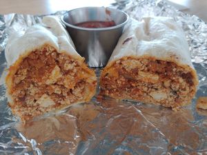 $5.25 Build your own burrito: tofu and soyrizo at Savage Goods in El Paso