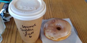 Vegan coffee donut ans  Vegan Vanilla Soy Latte at Savage Goods in El Paso
