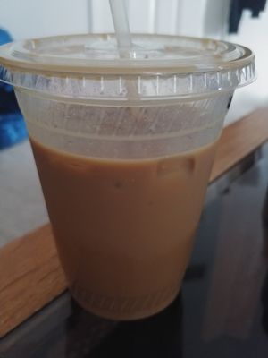 Iced Vanilla Soy Latte (6 pumps vanilla), delicious at Savage Goods in El Paso