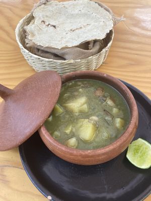 Mole verde at Hierba Dulce in Oaxaca