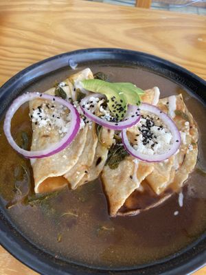 Enchiladas at Hierba Dulce in Oaxaca