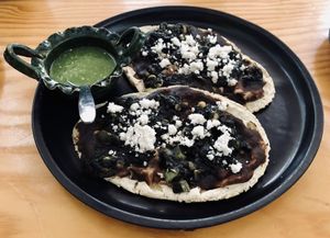 Memelas at Hierba Dulce in Oaxaca