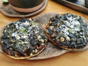 Memelas at Hierba Dulce in Oaxaca