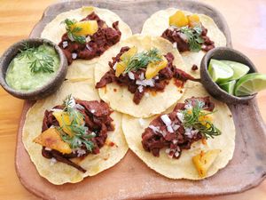 Tacos at Hierba Dulce in Oaxaca