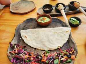 Empanada de mole at Hierba Dulce in Oaxaca
